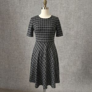 Karl Lagerfeld Paris Houndstooth Fit & Flare Dress - Size 6